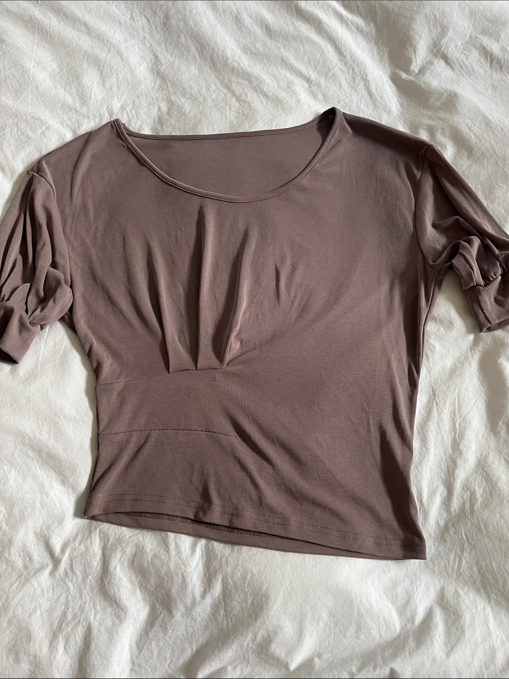 OGL purple/grey short sleeve blouse super soft activewear everyday top modest